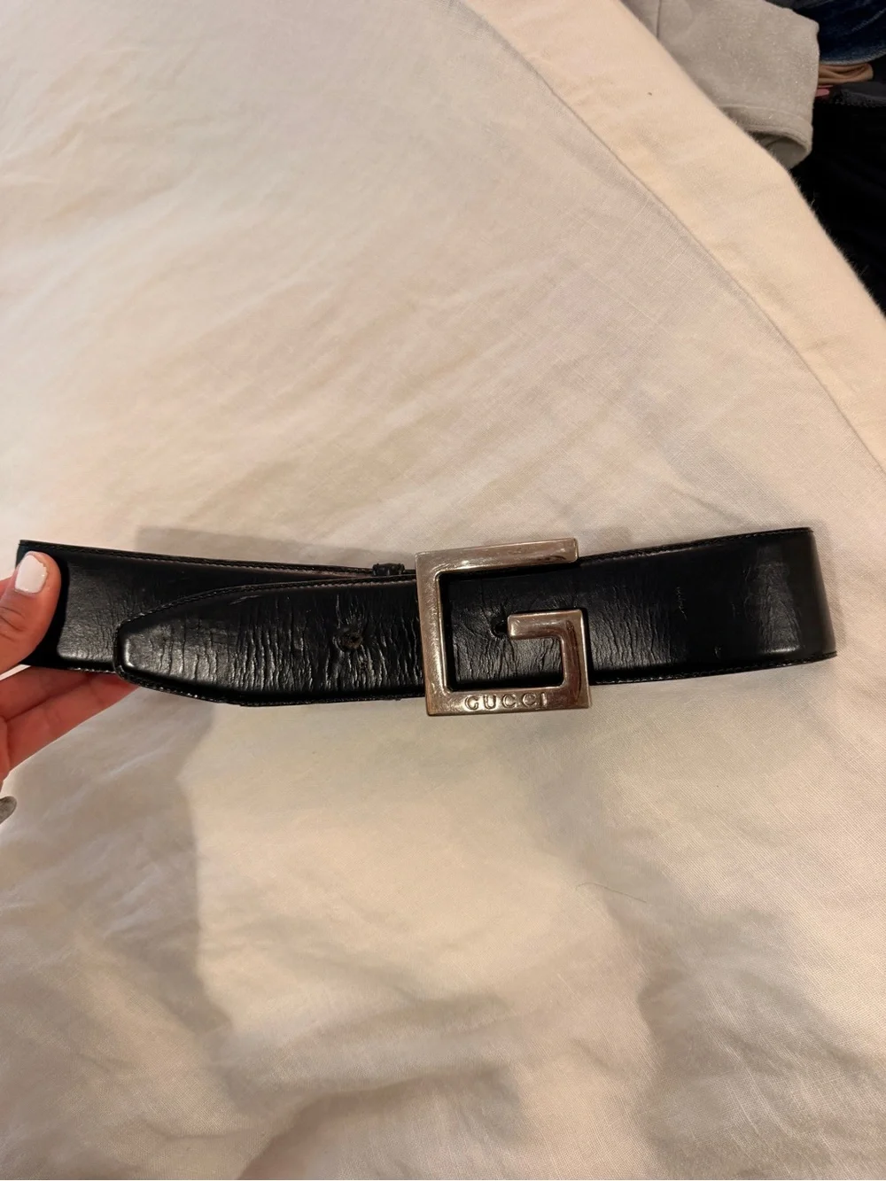 Vintage 90s Gucci belt black 32”